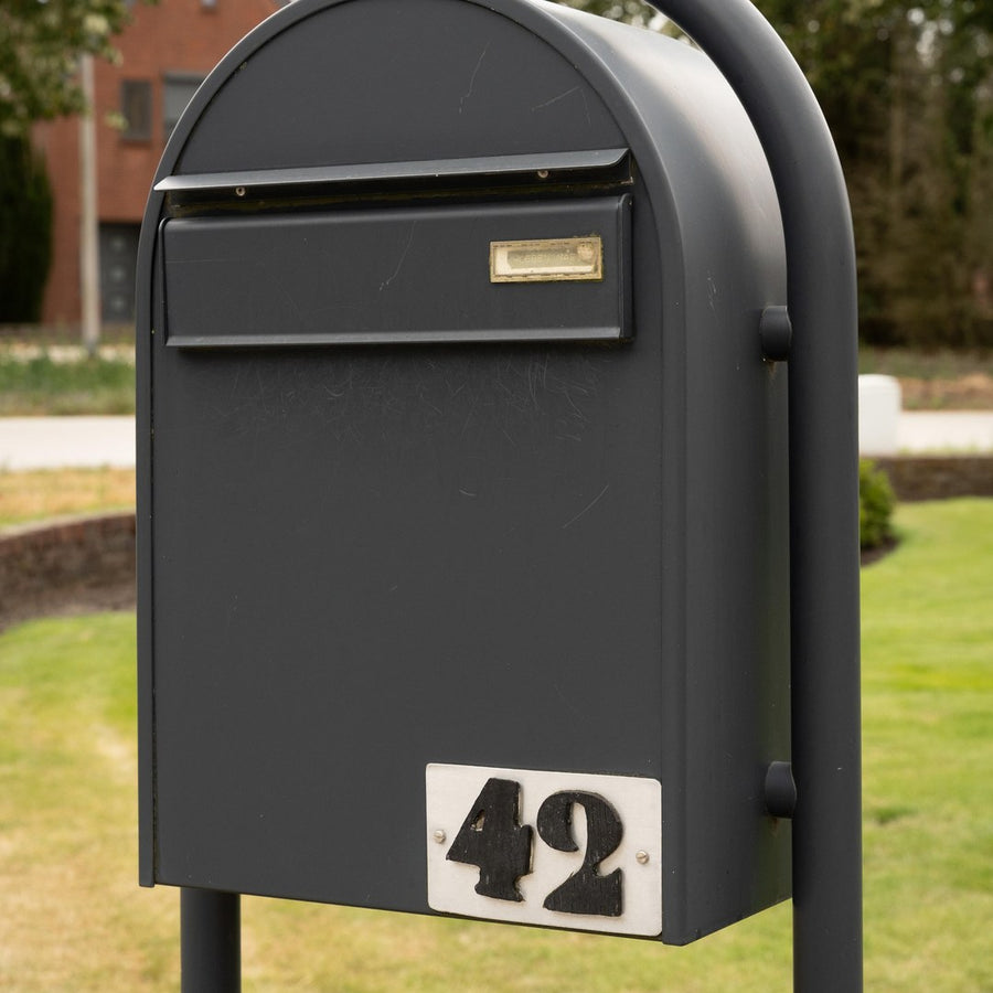 Restored anthracite mailbox